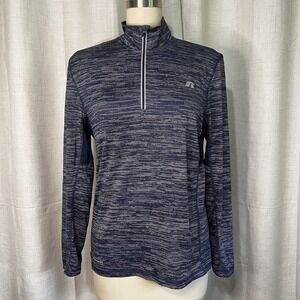 Russell Training Fit Blue‎ Top Size Small Dri-Power Long Sleeve 1/4 Zip
